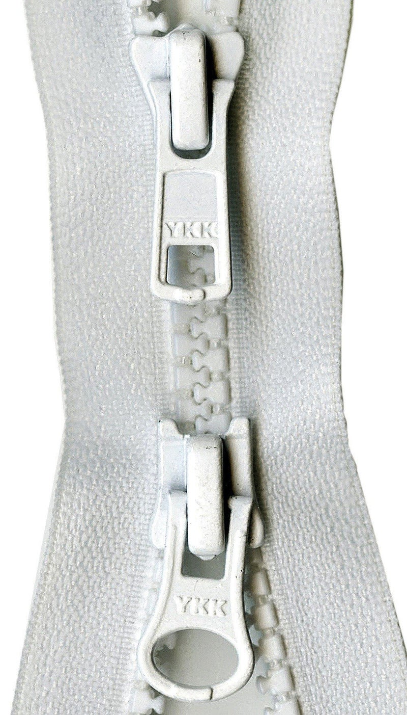 YKK Vislon 2-Way Separating Zipper, 36", White